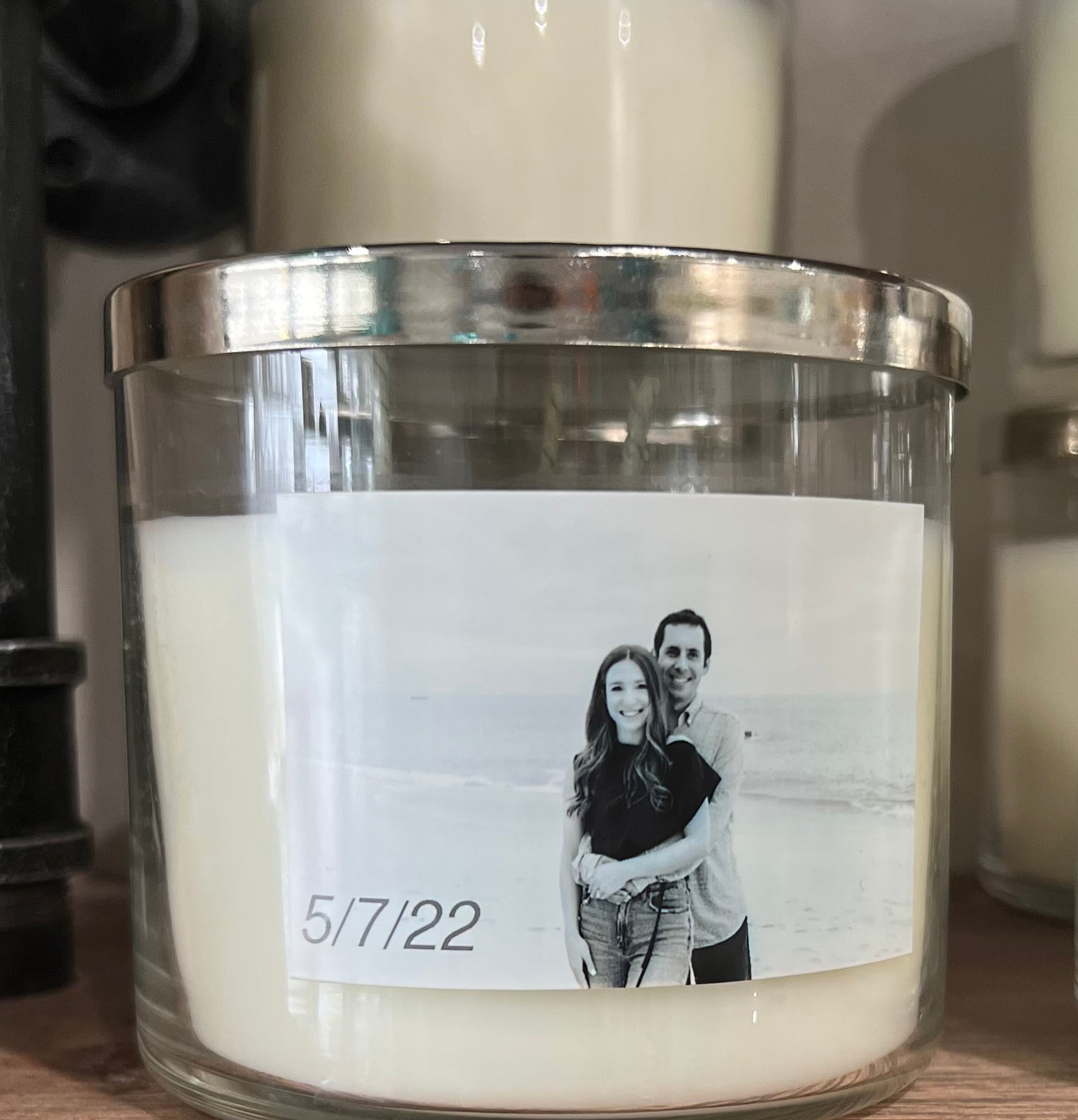 3 Wick Scented Candle with your photo
