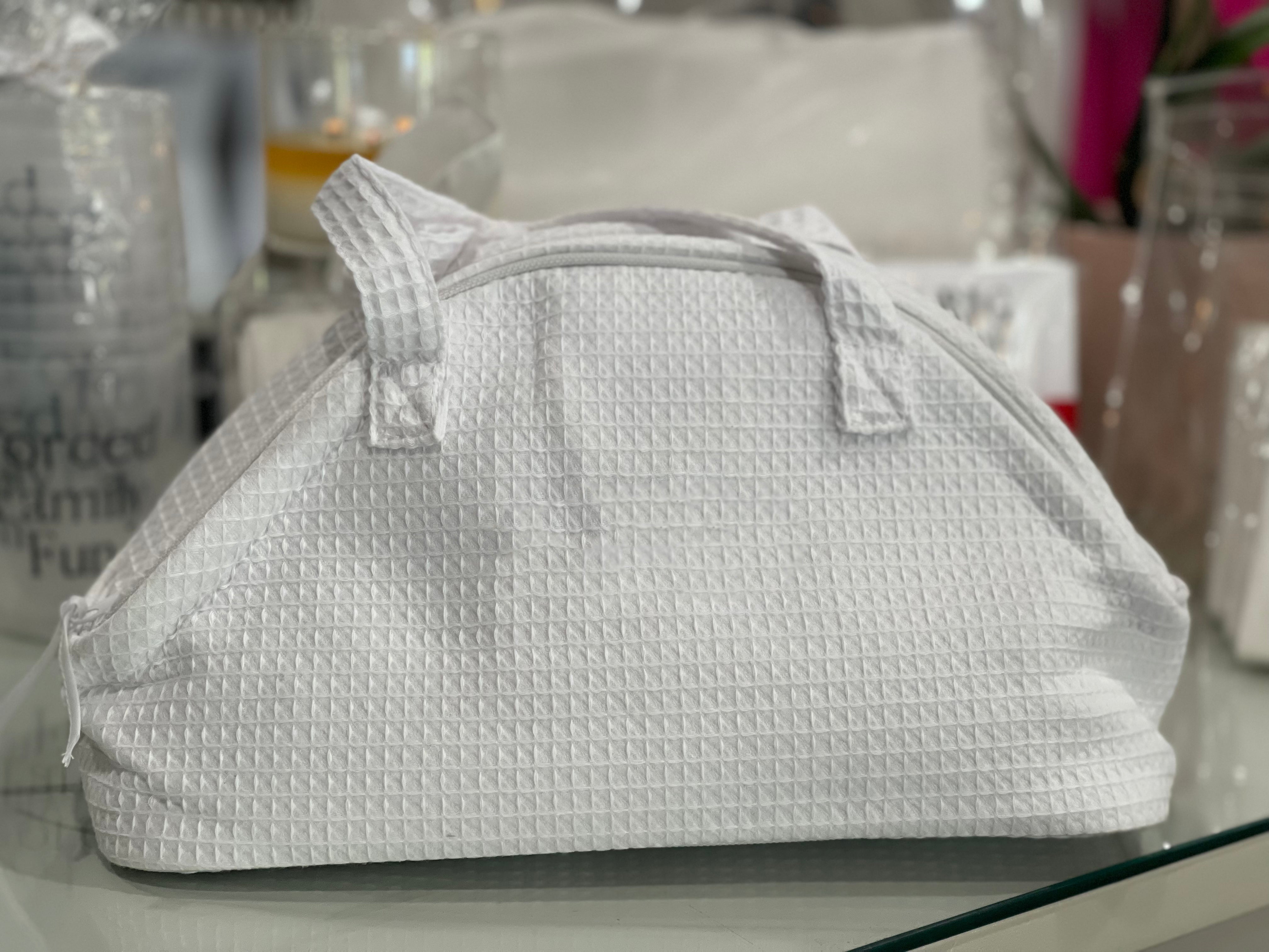 Waffle Cosmetic Bag (White)