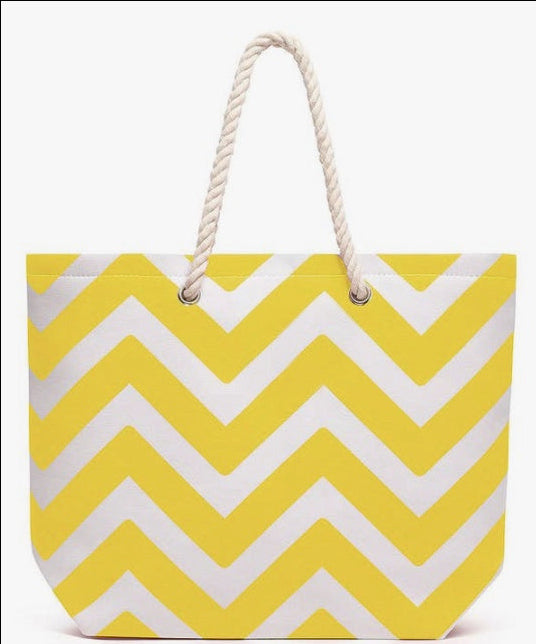 Canvas Tote Bag (Yellow & Navy)