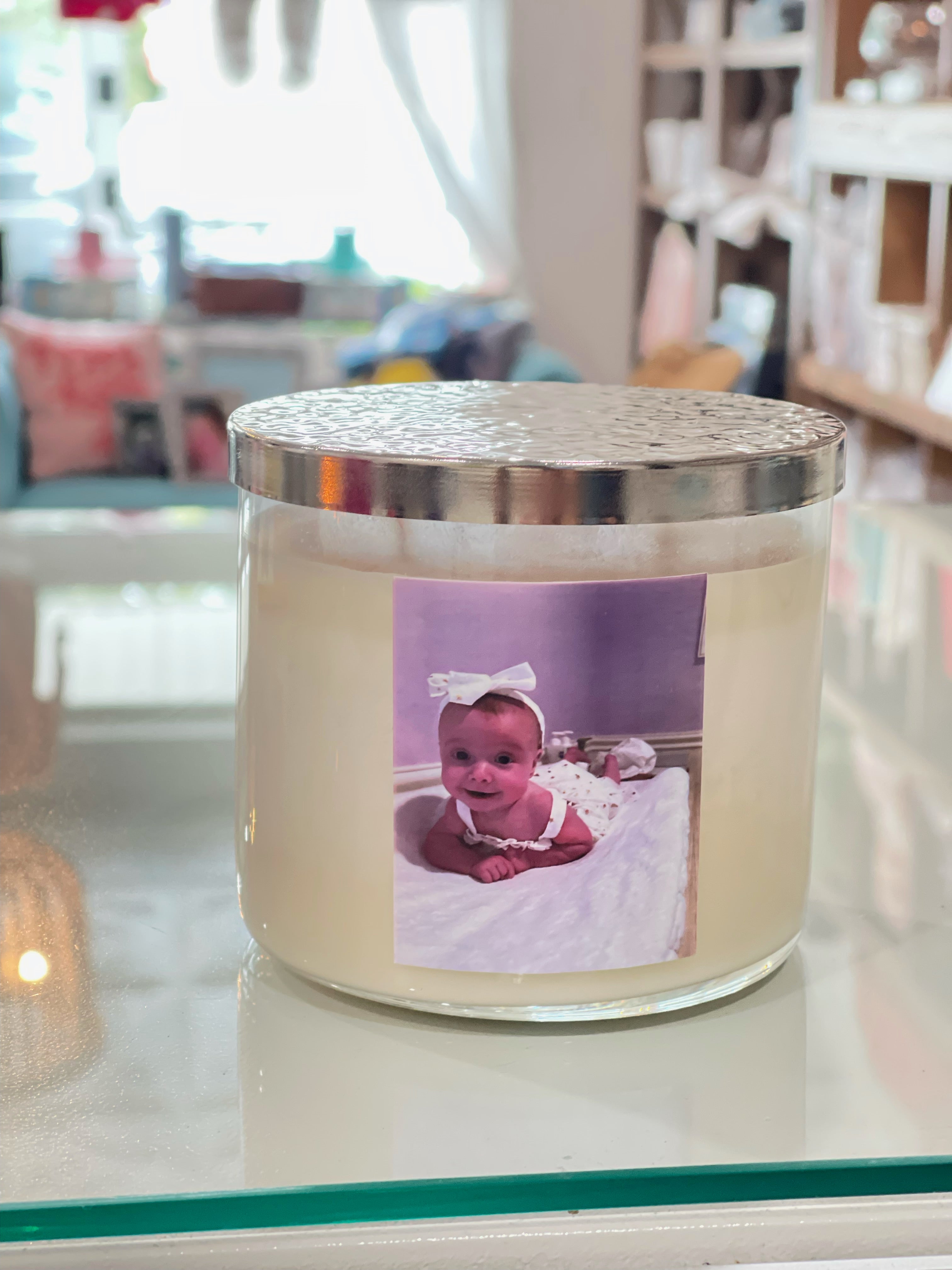 3 Wick Scented Candle with your photo